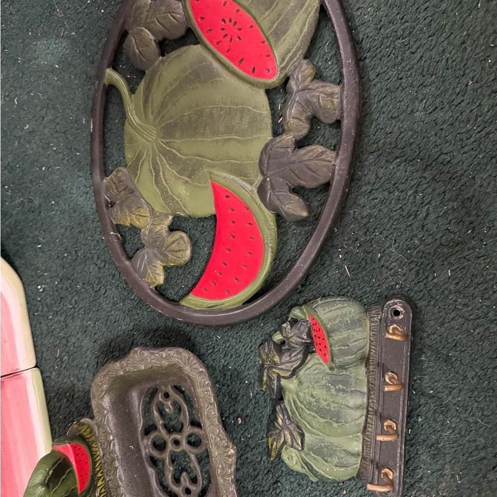 Decorative Watermelon and Leaf Wall Art Set